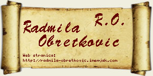 Radmila Obretković vizit kartica